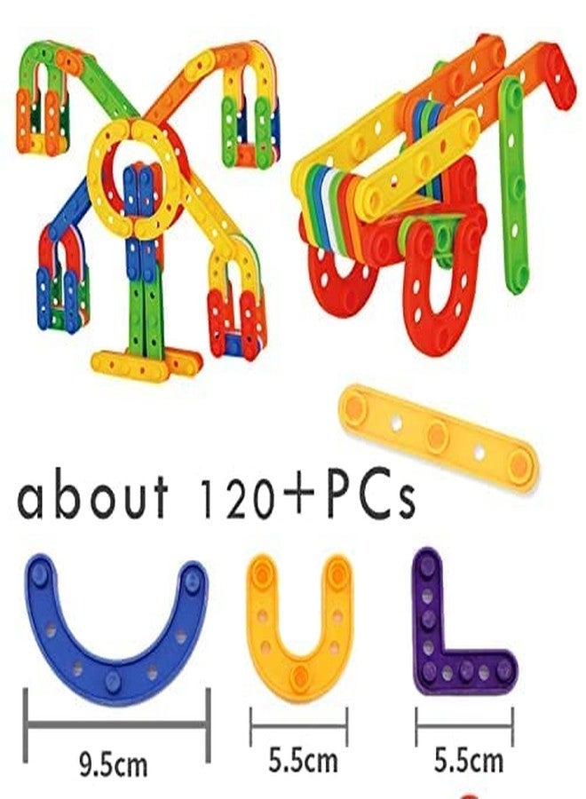 PULSBERY Plastic UC Smart Patchwork Building Blocks - 100Pcs, Multicolor Bulk Plastic Educational Stacking Counting Interlocking Smart City Building Block for Indoor, Outdoor for Kids - Image 2